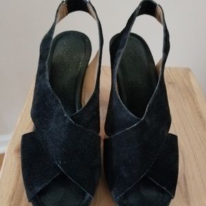 Suede high heel sandals
